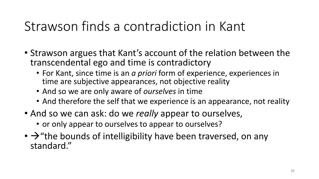 strawson finds a contradiction in kant