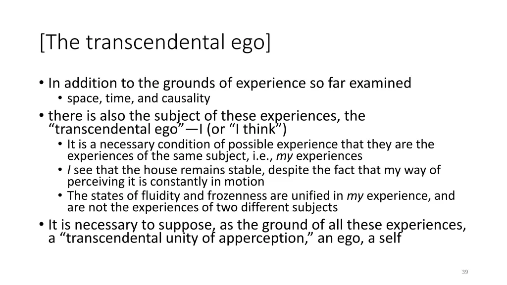 the transcendental ego