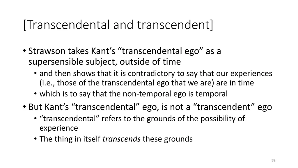 transcendental and transcendent