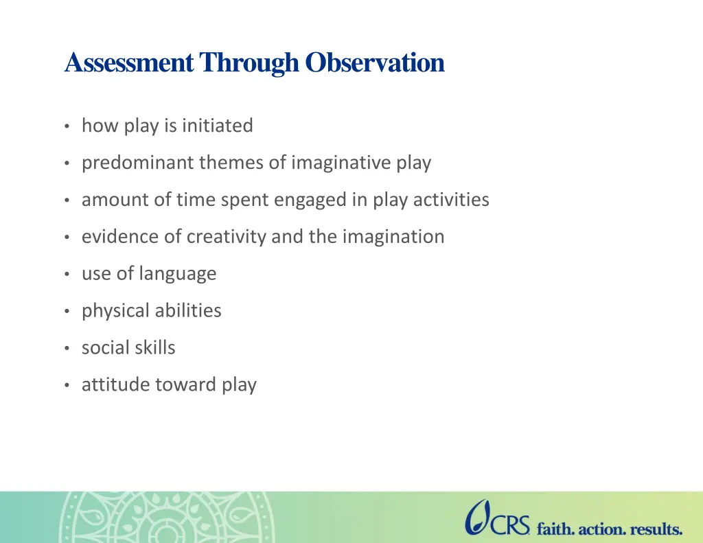 assessment through observation