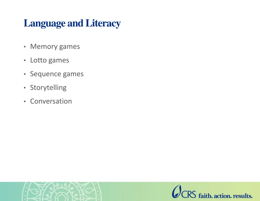 language and literacy 1
