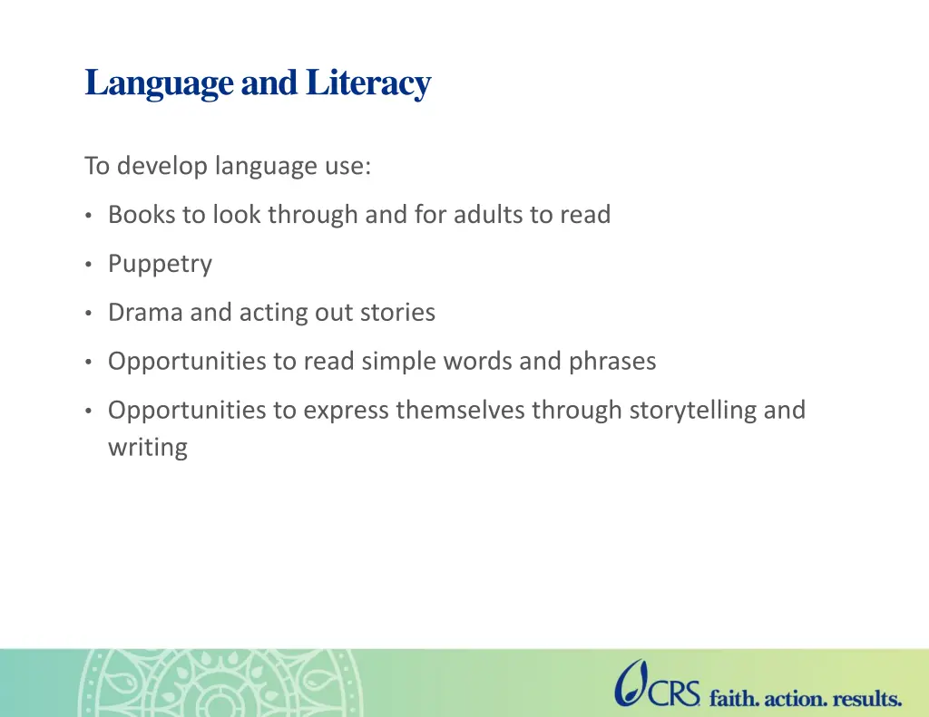 language and literacy 2