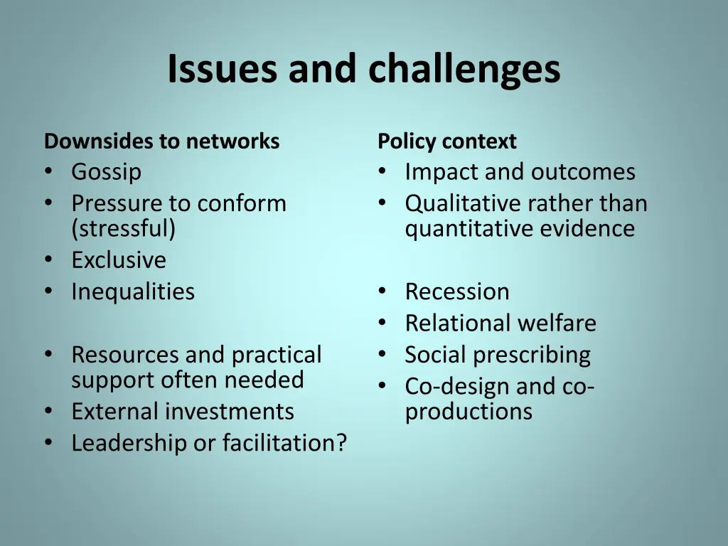 issues and challenges