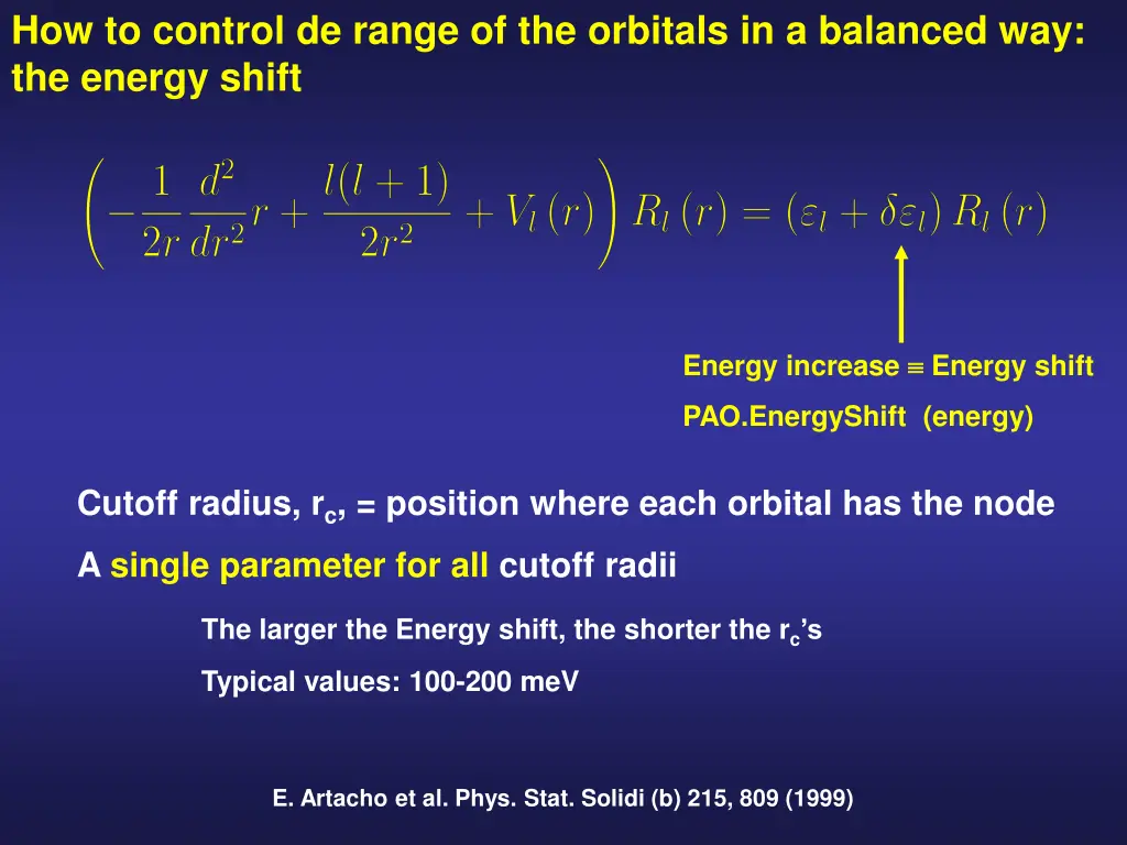how to control de range of the orbitals