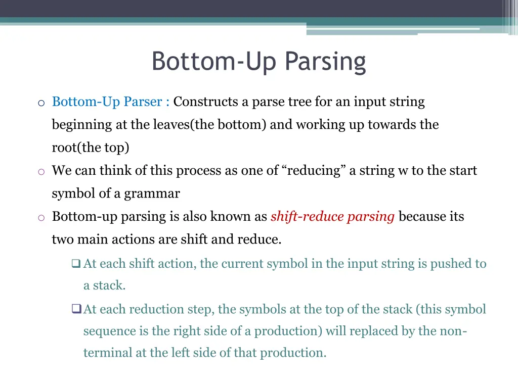 bottom up parsing 1