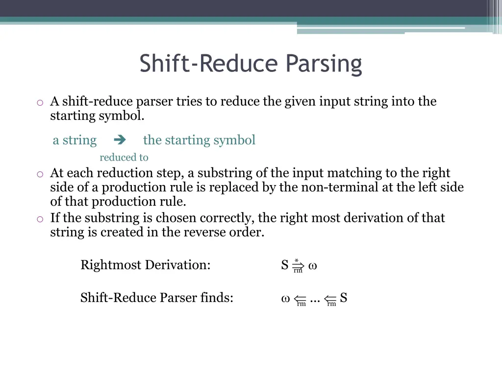 shift reduce parsing