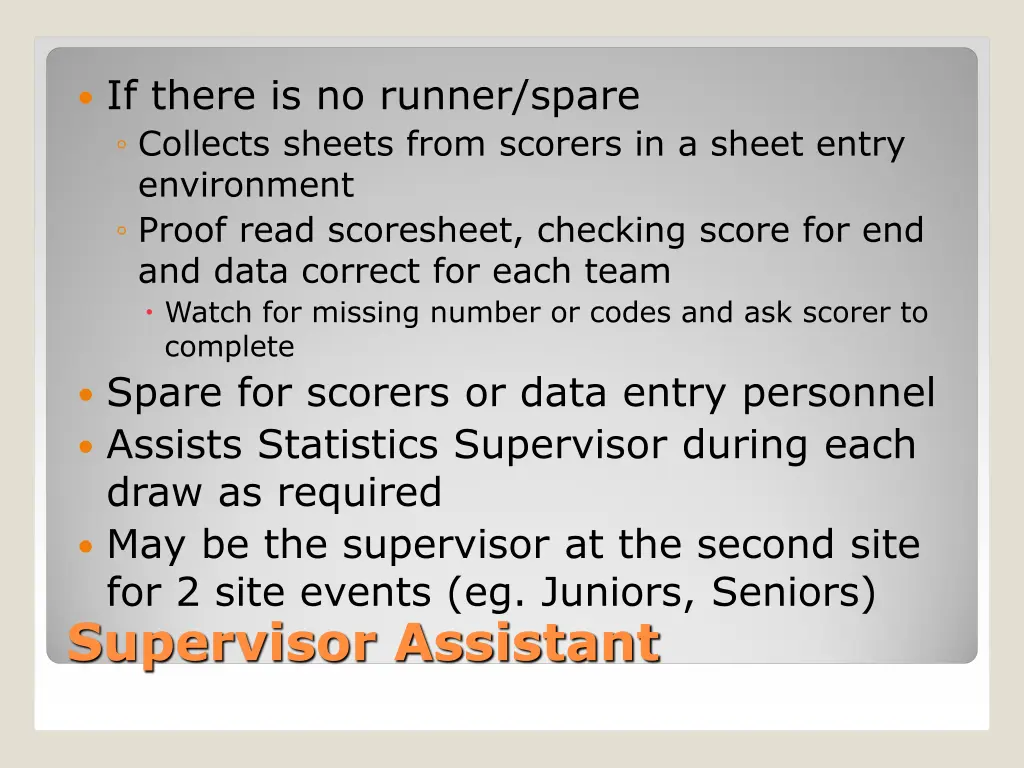 if there is no runner spare collects sheets from
