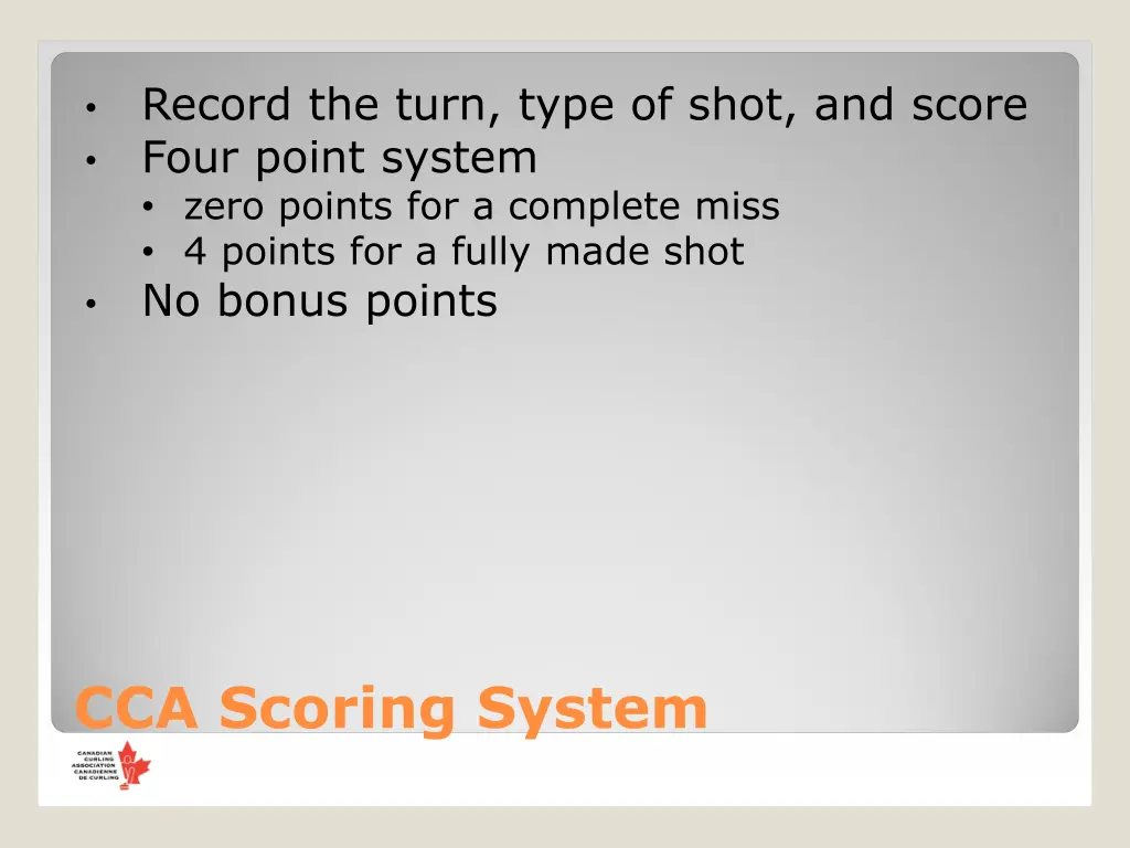 record the turn type of shot and score four point