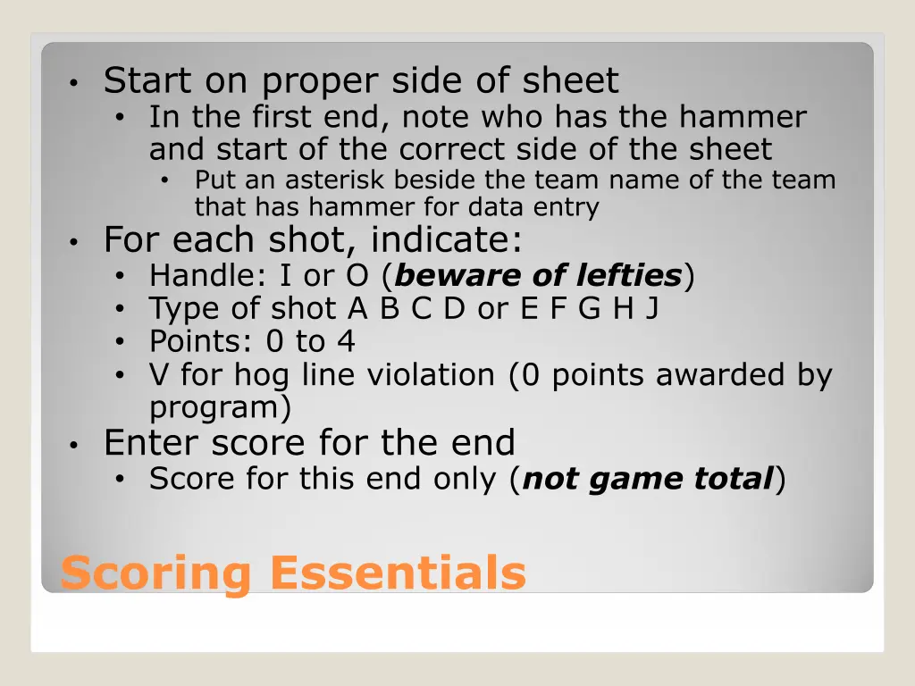 start on proper side of sheet in the first