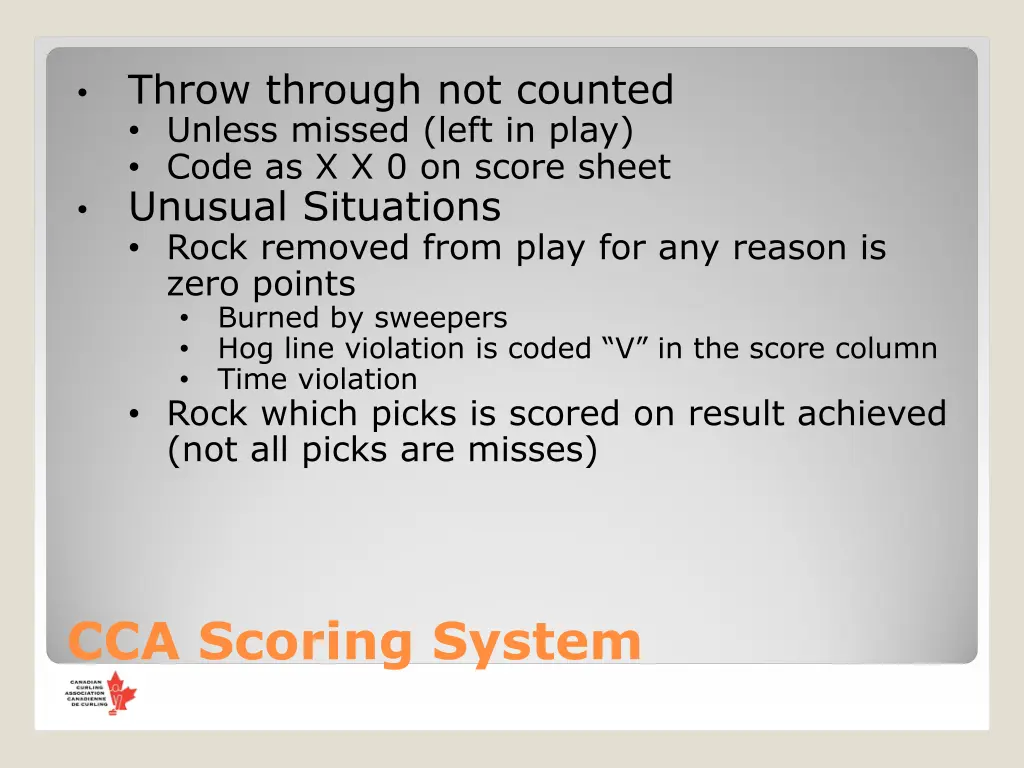 throw through not counted unless missed left