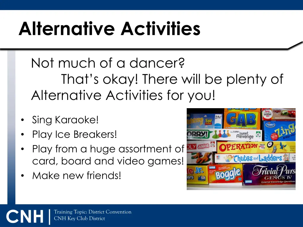 alternative activities
