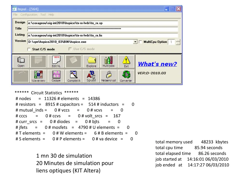 circuit statistics nodes 11326 elements 14386