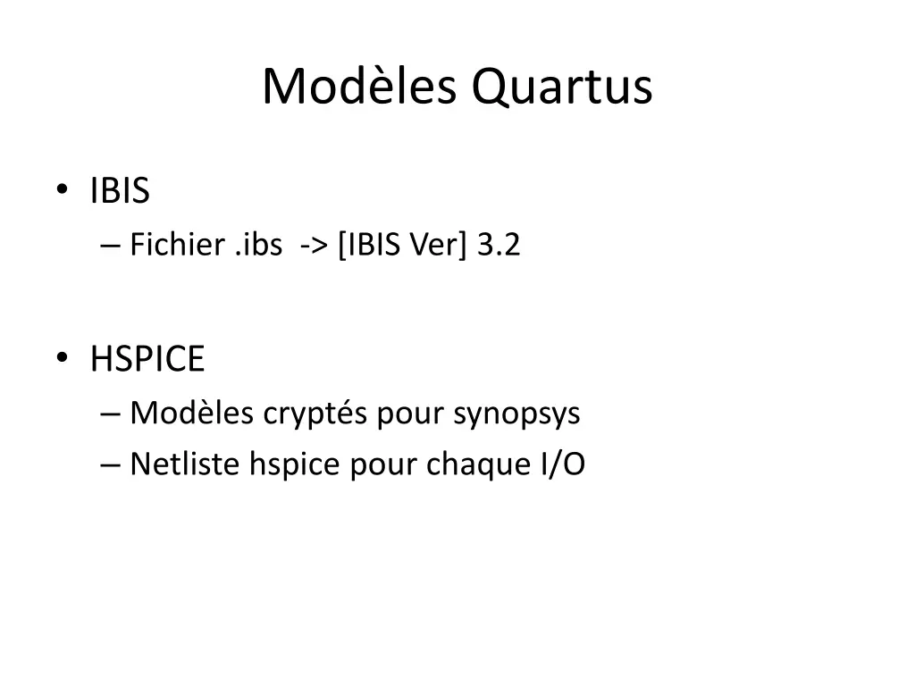 mod les quartus