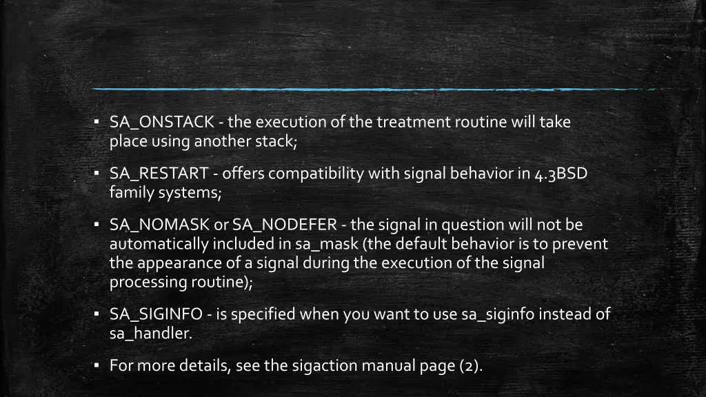 sa onstack the execution of the treatment routine