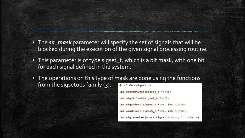 the sa mask parameter will specify