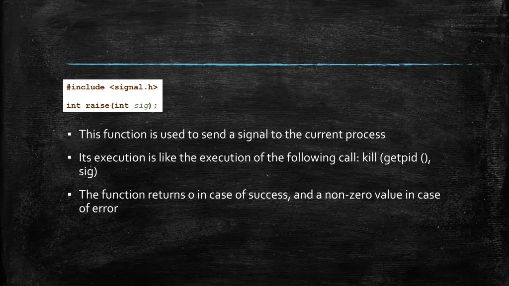 this function is used to send a signal