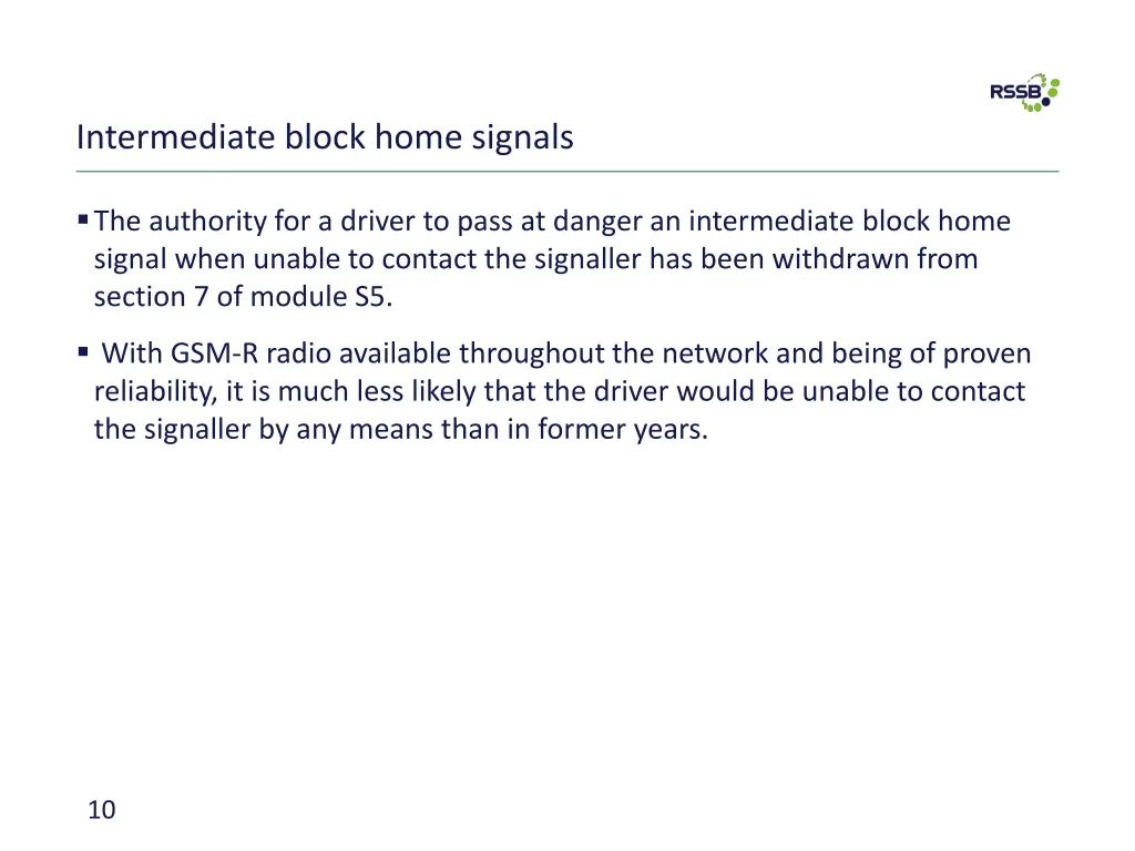intermediate block home signals