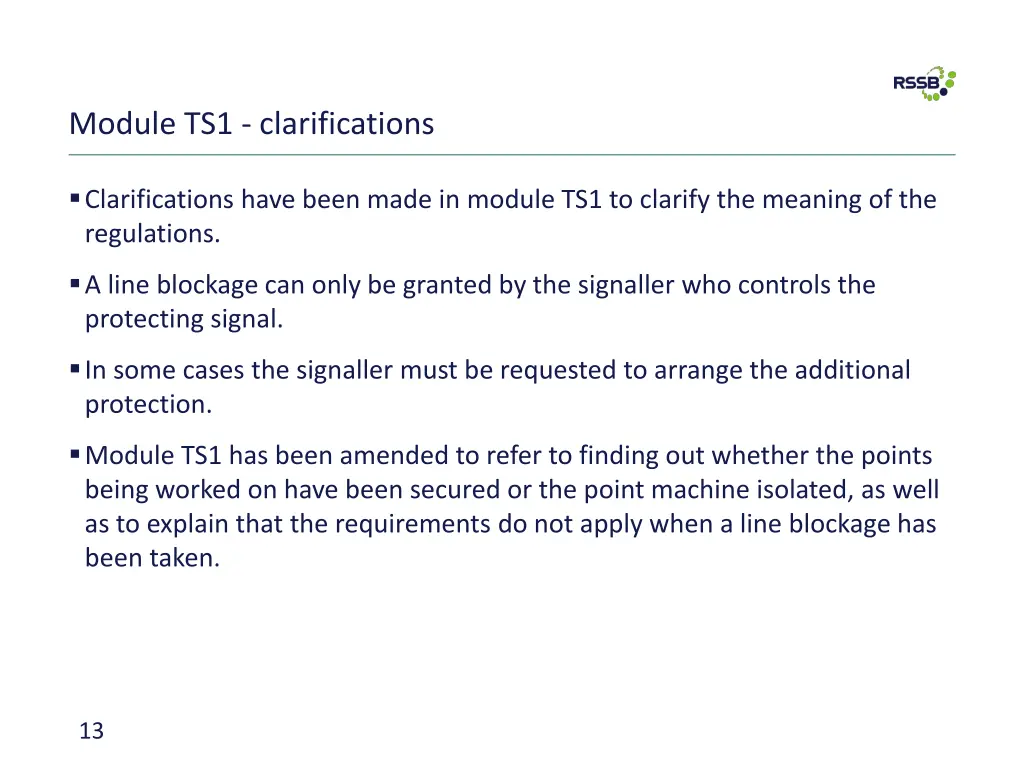 module ts1 clarifications