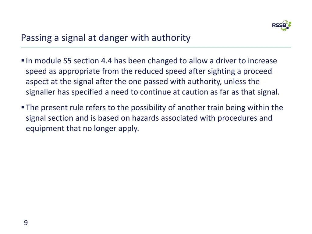 passing a signal at danger with authority