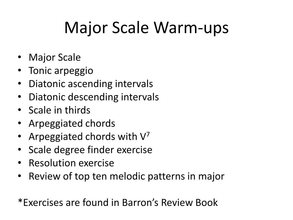 major scale warm ups