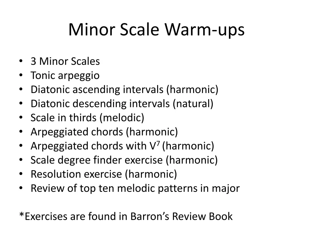minor scale warm ups