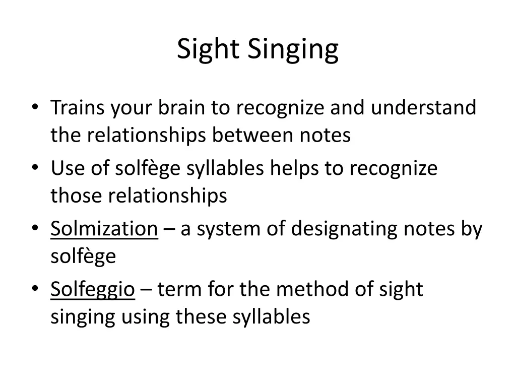 sight singing 1