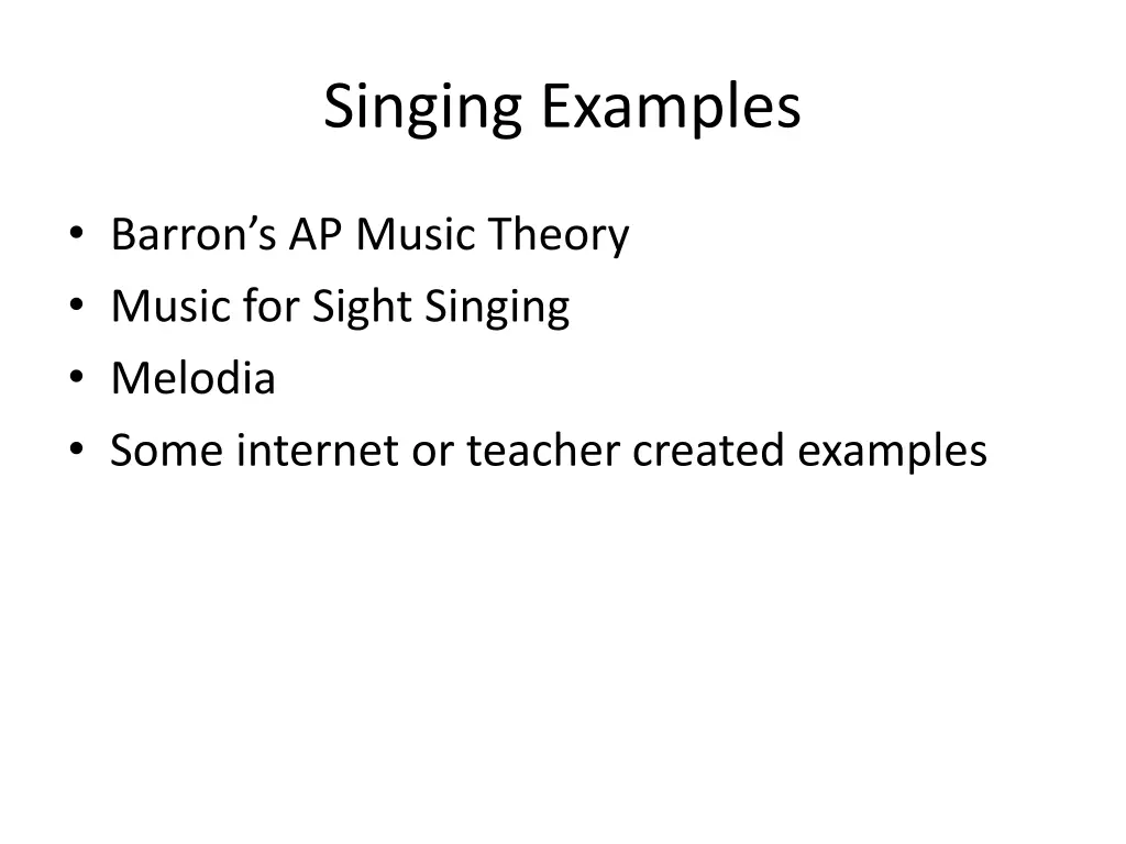 singing examples