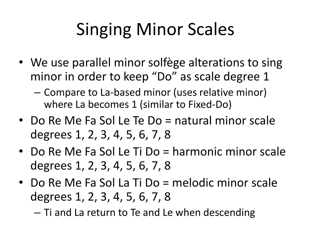 singing minor scales