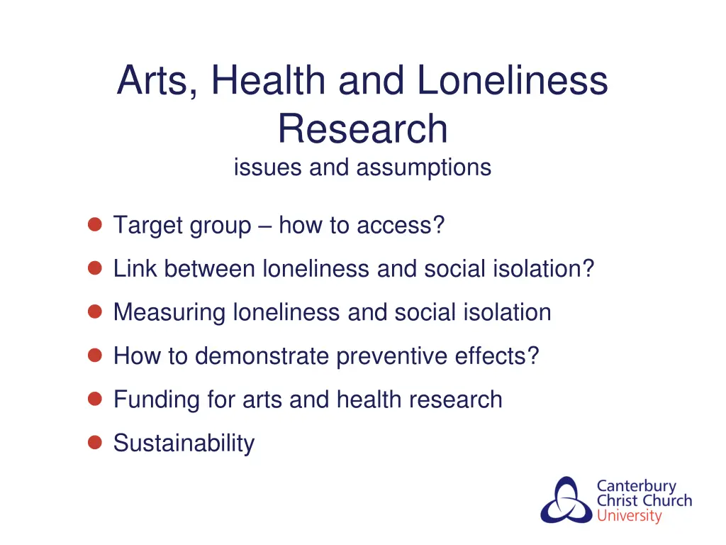 arts health and loneliness research issues