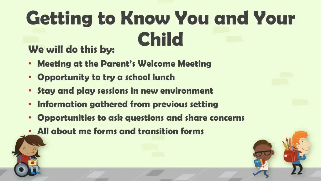 getting to know you and your child