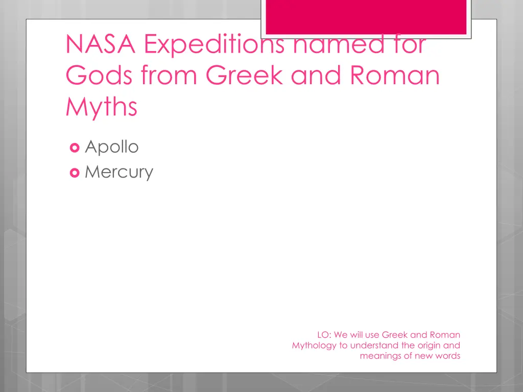 nasa expeditions named for gods from greek