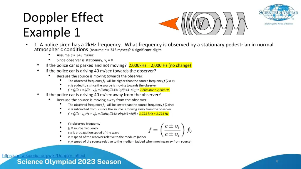 doppler effect example 1 1 a police siren
