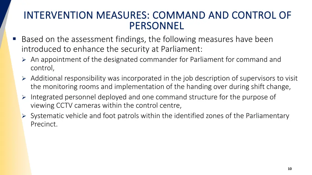 intervention intervention measures command