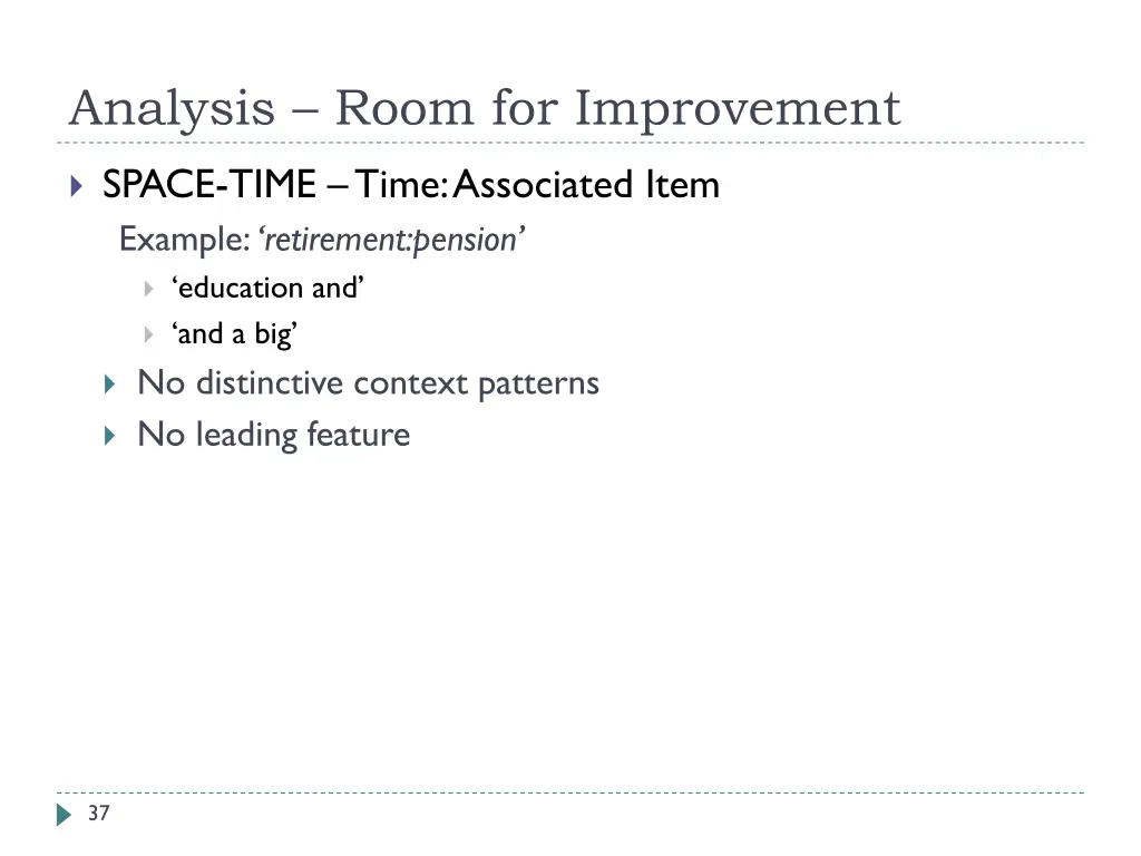 analysis room for improvement