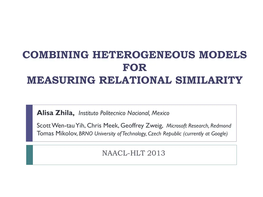 combining heterogeneous models for measuring