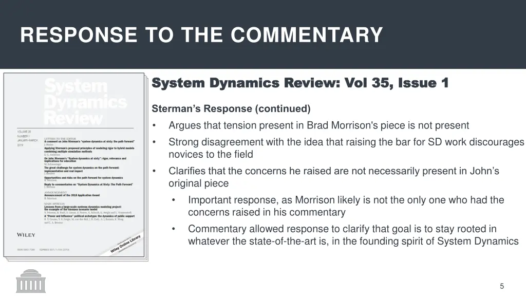 response to the commentary 1