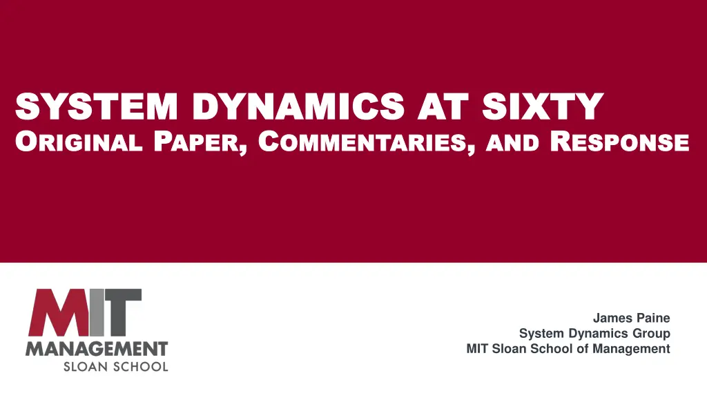 system dynamics at sixty system dynamics at sixty