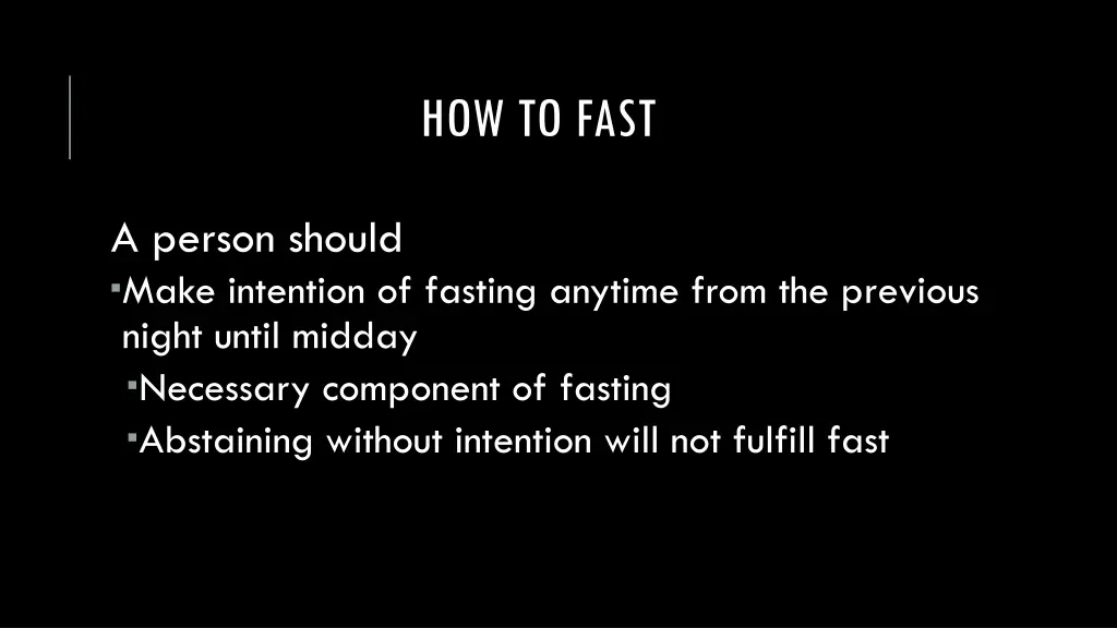 how to fast