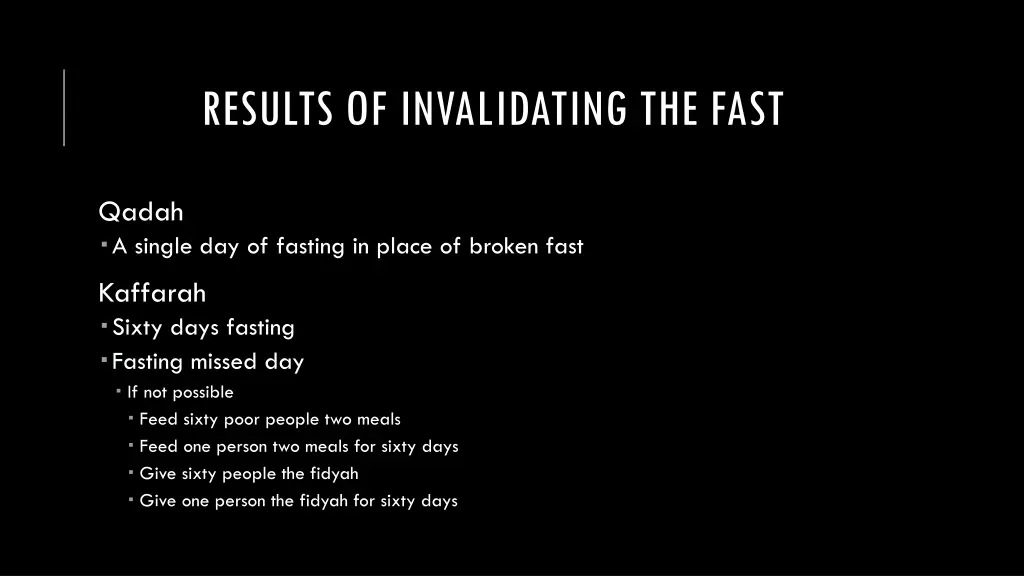 results of invalidating the fast