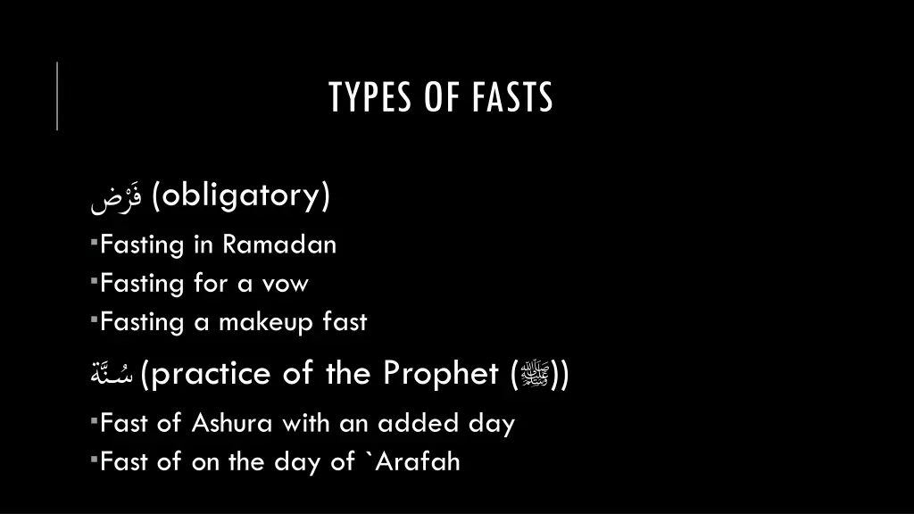 types of fasts