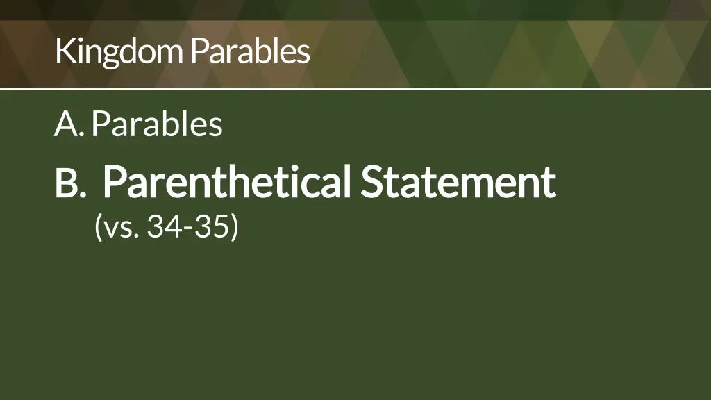 kingdom parables 1