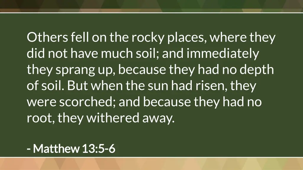 others fell on the rocky places where they
