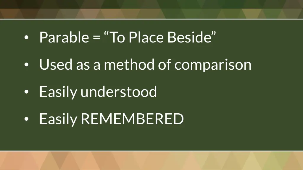 parable to place beside