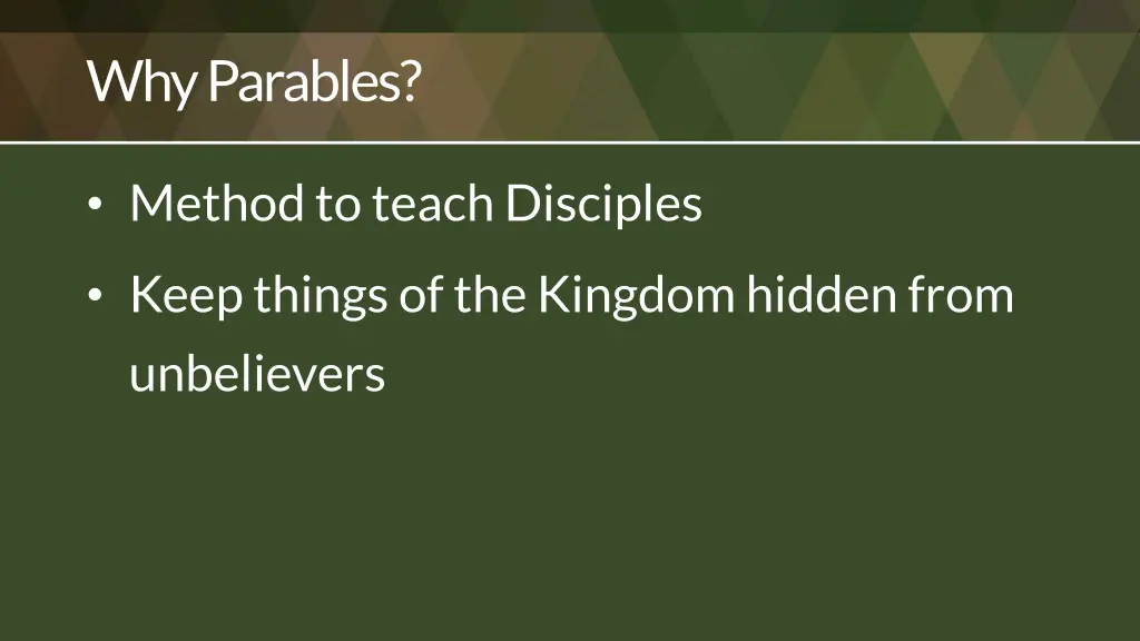 why parables