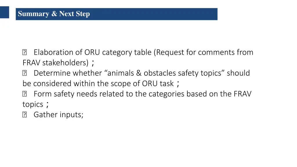summary next step