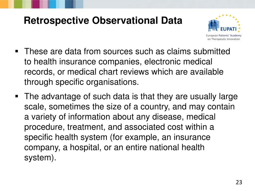 retrospective observational data