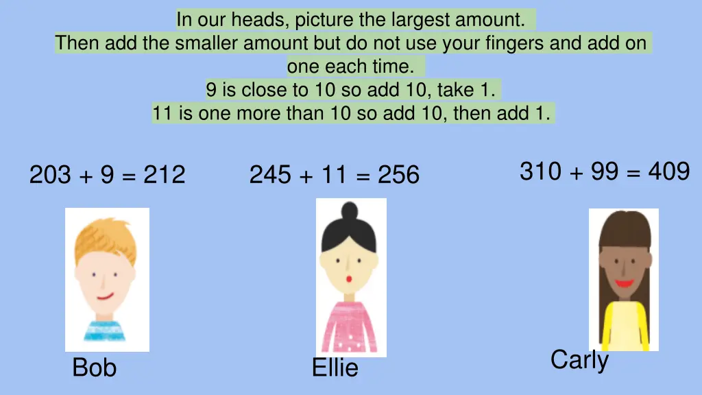 in our heads picture the largest amount then