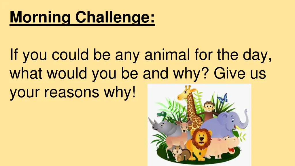 morning challenge