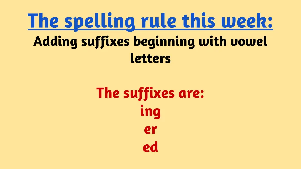 the spelling rule this week adding suffixes