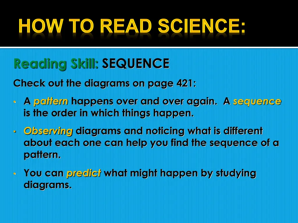 reading skill sequence